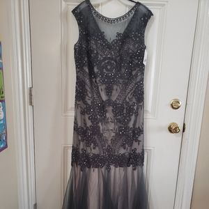 Mermaid formal dusty pink and gray embroidered